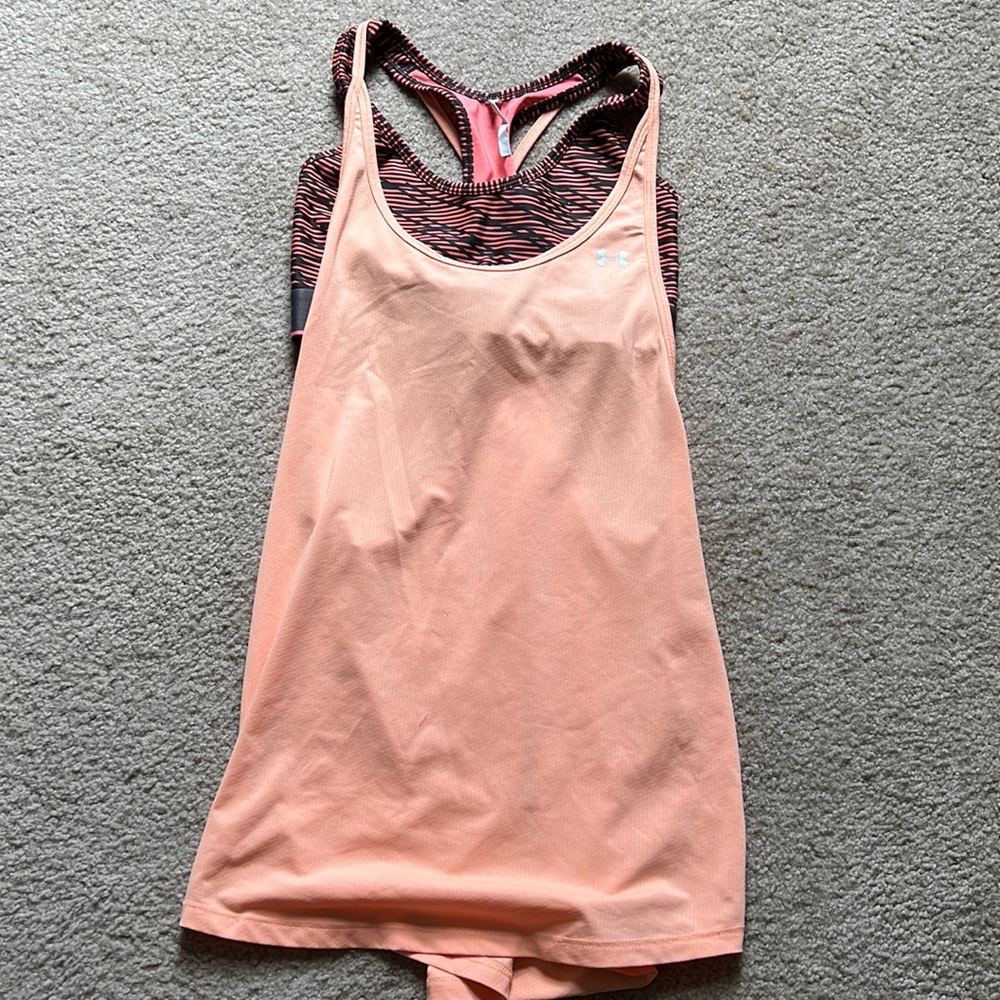 Under Armour Peach Workout Tank with Sports Bra
